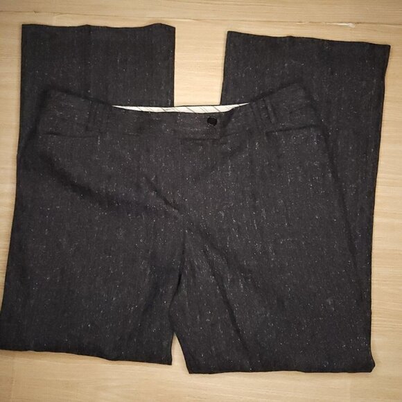 Talbots Petite Signature Flare Wool Blend Grey Career Pants 12P - Picture 1 of 9